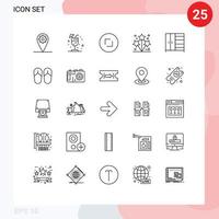25 iconos creativos signos y símbolos modernos del interior de la playa ampliar elementos de diseño vectorial editables para fiestas de muebles vector