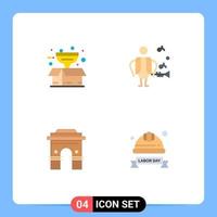 Pack of 4 creative Flat Icons of box hinduism filter singer indian Editable Vector Design Elements