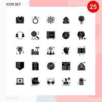 25 iconos creativos, signos y símbolos modernos de la ecología, sentimientos, flores, elementos de diseño de vectores editables artificiales y emocionales.