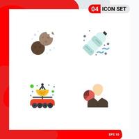 Pack of 4 Modern Flat Icons Signs and Symbols for Web Print Media such as bake antenna food plastic data transfer Editable Vector Design Elements