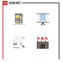 4 Flat Icon concept for Websites Mobile and Apps wire chart layout data file Editable Vector Design Elements