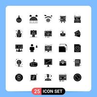 Set of 25 Modern UI Icons Symbols Signs for shop buy globe training study Editable Vector Design Elements