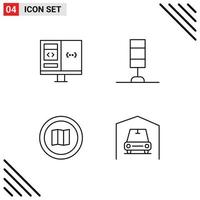 Modern Set of 4 Filledline Flat Colors Pictograph of app google develop lamp mapquest Editable Vector Design Elements