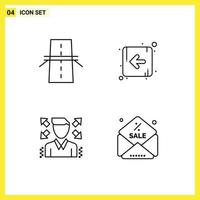 Set of 4 Modern UI Icons Symbols Signs for bridge man grid direction discount Editable Vector Design Elements