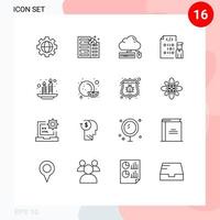 16 Creative Icons Modern Signs and Symbols of programming development computing develop data Editable Vector Design Elements