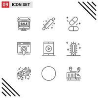 9 Creative Icons Modern Signs and Symbols of iphone pack medicine find web Editable Vector Design Elements