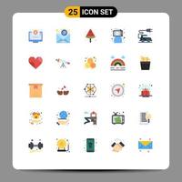 Universal Icon Symbols Group of 25 Modern Flat Colors of electric vehicle automotive technology food person computer Editable Vector Design Elements