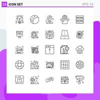 25 Creative Icons Modern Signs and Symbols of teacher waist female measurement pot Editable Vector Design Elements