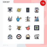 Set of 16 Modern UI Icons Symbols Signs for paper plane responsive cell software app Editable Creative Vector Design Elements