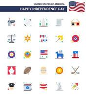 25 Flat Signs for USA Independence Day usa text party file usa Editable USA Day Vector Design Elements