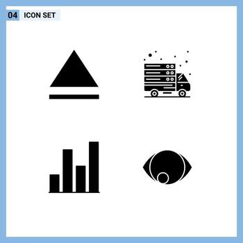 Group of 4 Solid Glyphs Signs and Symbols for eject face transfer chart vision Editable Vector Design Elements