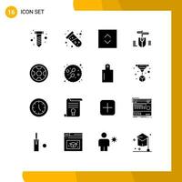 16 User Interface Solid Glyph Pack of modern Signs and Symbols of adult football enlarge award design Editable Vector Design Elements