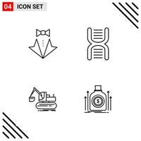 conjunto perfecto de píxeles de iconos de 4 líneas conjunto de iconos de esquema para el diseño de sitios web y la interfaz de aplicaciones móviles vector