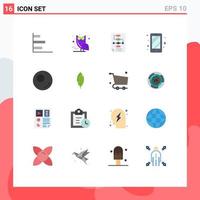 Pictogram Set of 16 Simple Flat Colors of sport access business smart phone strategy Editable Pack of Creative Vector Design Elements