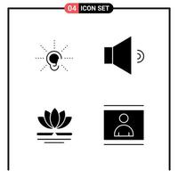 Set of 4 Solid Style Icons for web and mobile Glyph Symbols for print Solid Icon Signs Isolated on White Background 4 Icon Set vector