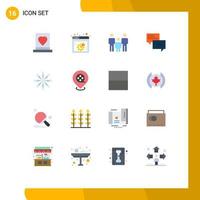 Modern Set of 16 Flat Colors Pictograph of chat popup webpage message health Editable Pack of Creative Vector Design Elements