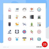 paquete de iconos vectoriales de stock de 25 signos y símbolos de línea para computación en la nube jugar elementos de diseño vectorial editables para niños cometa segura vector