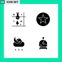 Pack of 4 Solid Style Icon Set Glyph Symbols for print Creative Signs Isolated on White Background 4 Icon Set vector