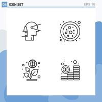 Line Pack of 4 Universal Symbols of business day path connection budget Editable Vector Design Elements