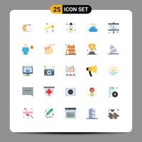 Universal Icon Symbols Group of 25 Modern Flat Colors of board day right cloudy halloween Editable Vector Design Elements