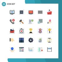 25 Universal Flat Colors Set for Web and Mobile Applications ocean shopping information search barcode Editable Vector Design Elements