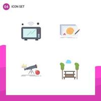 4 Creative Icons Modern Signs and Symbols of internet game oven design finance Editable Vector Design Elements