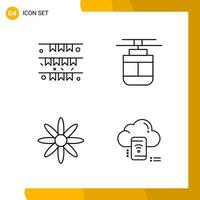 4 Icon Set Line Style Icon Pack Outline Symbols isolated on White Backgound for Responsive Website Designing vector