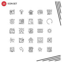 25 Thematic Vector Lines and Editable Symbols of arts test heaven list document Editable Vector Design Elements