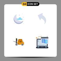 4 Universal Flat Icons Set for Web and Mobile Applications moon transport arrow lifter web Editable Vector Design Elements