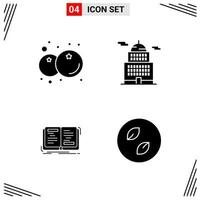 4 Icons Solid Style Grid Based Creative Glyph Symbols for Website Design Simple Solid Icon Signs Isolated on White Background 4 Icon Set vector