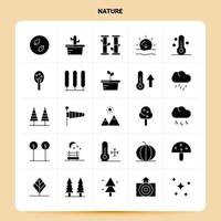 Solid 25 Nature Icon set Vector Glyph Style Design Black Icons Set Web and Mobile Business ideas design Vector Illustration