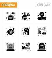 Simple Set of Covid19 Protection Blue 25 icon pack icon included  n medical capsule mask tablet viral coronavirus 2019nov disease Vector Design Elements