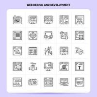 OutLine 25 Web Design And Development Icon set Vector Line Style Design Black Icons Set Linear pictogram pack Web and Mobile Business ideas design Vector Illustration