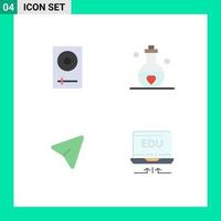 Editable Vector Line Pack of 4 Simple Flat Icons of console valentine electronics marriage pin Editable Vector Design Elements