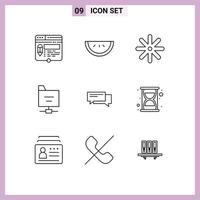 9 Creative Icons Modern Signs and Symbols of communication bubble flower chat folder Editable Vector Design Elements