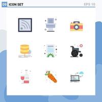 9 Creative Icons Modern Signs and Symbols of settings content management photo flow data Editable Vector Design Elements