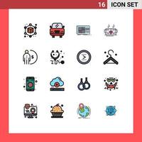 paquete de iconos de vector de stock de 16 signos y símbolos de línea para gestión finanzas estudio negocio corazón elementos de diseño de vector creativo editable