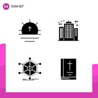 Glyph Icon set Pack of 4 Solid Icons isolated on White Background for responsive Website Design Print and Mobile Applications vector