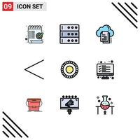 Modern Set of 9 Filledline Flat Colors Pictograph of jewelry previous data left document Editable Vector Design Elements