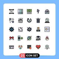 conjunto de 25 iconos modernos de la interfaz de usuario símbolos signos para la graduación de la enfermedad educación de comercio electrónico elementos de diseño vectorial editables de la interfaz de usuario vector