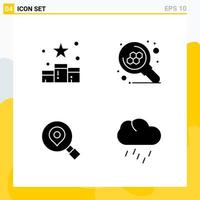 Collection of 4 Universal Solid Icons Icon Set for Web and Mobile vector