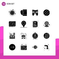 Glyph Icon set Pack of 16 Solid Icons isolated on White Background for responsive Website Design Print and Mobile Applications vector