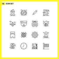 16 Thematic Vector Outlines and Editable Symbols of transport airplane study tools hammer Editable Vector Design Elements