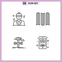 Line Pack of 4 Universal Symbols of avatar hammer construction files service Editable Vector Design Elements