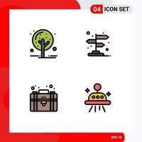 Universal Icon Symbols Group of 4 Modern Filledline Flat Colors of autumn equity tree location private Editable Vector Design Elements