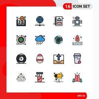 Set of 16 Modern UI Icons Symbols Signs for regular robot kitchen robotic human Editable Creative Vector Design Elements