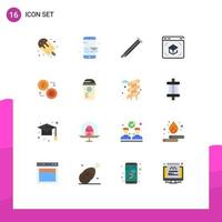 Universal Icon Symbols Group of 16 Modern Flat Colors of online internet send education music Editable Pack of Creative Vector Design Elements