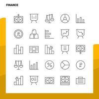 conjunto de iconos de línea de finanzas conjunto de 25 iconos diseño de estilo minimalista vectorial conjunto de iconos negros paquete de pictogramas lineales vector