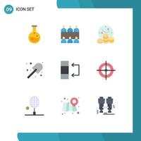 Modern Set of 9 Flat Colors and symbols such as shooting swap money data garden Editable Vector Design Elements
