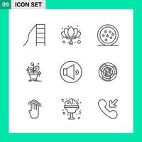 Pack of 9 Line Style Icon Set Outline Symbols for print Creative Signs Isolated on White Background 9 Icon Set vector